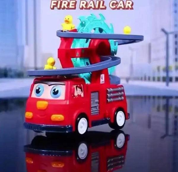 Skstore Fire Rail Car Duck Swivel Slide Funny Automatic Stair Climbing Ducklings Cartoon  (Multicolor)