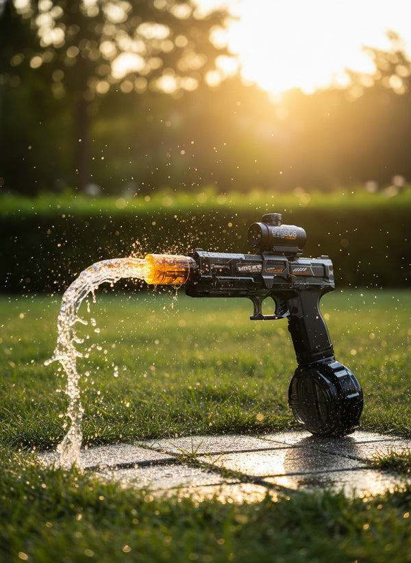 Ultimate Battle Blaster,Long Range Electric Water Blaster with Light, Battle Blasters, Aqua Combat Light Blaster, Aquablaster Water Gun, Ultimate Water Blaster, Electric Gatling Water Gun (Black)